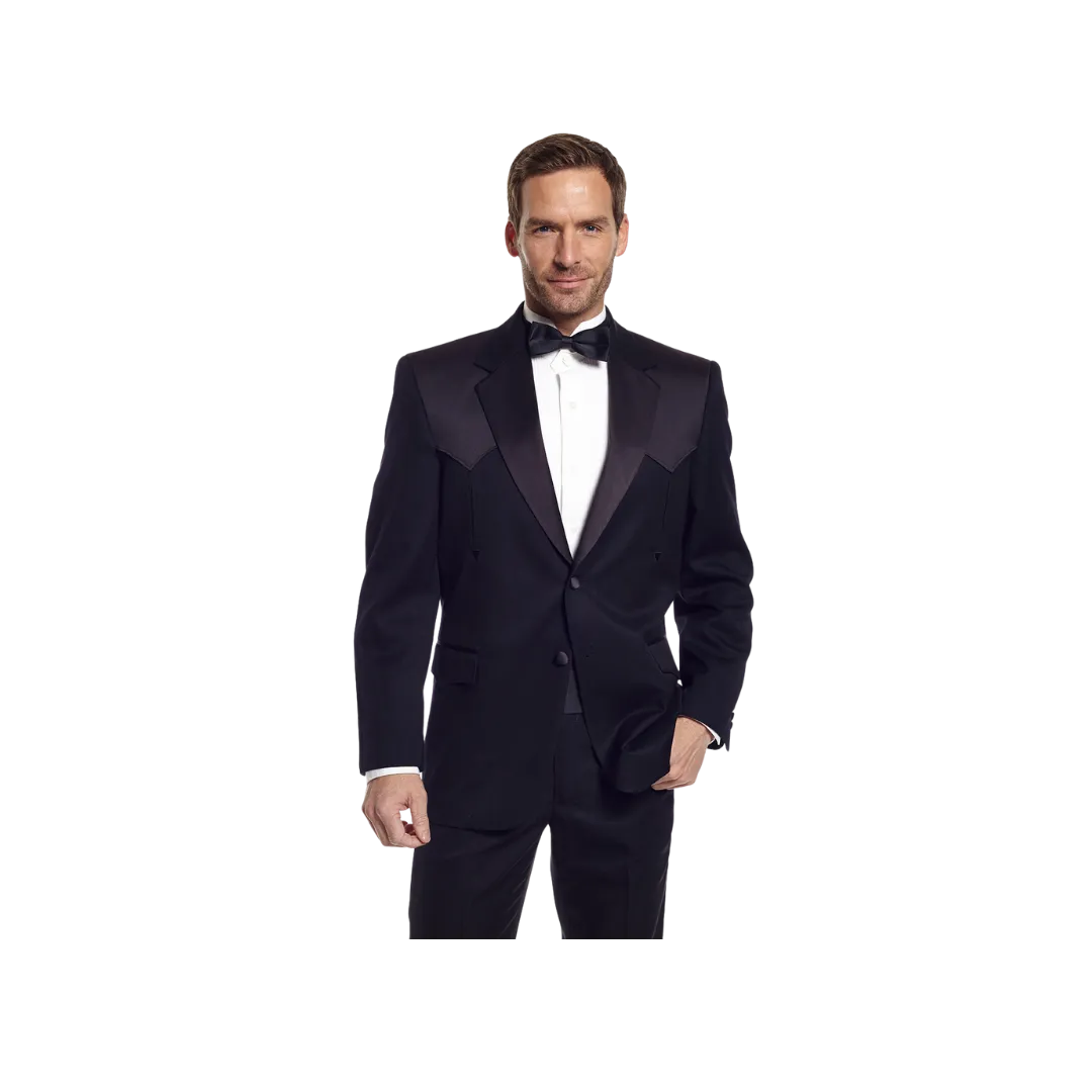 Sidran Men's Western Tuxedo Coat Black Suit