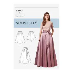 Simplicity Pattern 8743 Misses' Pleated Skirts