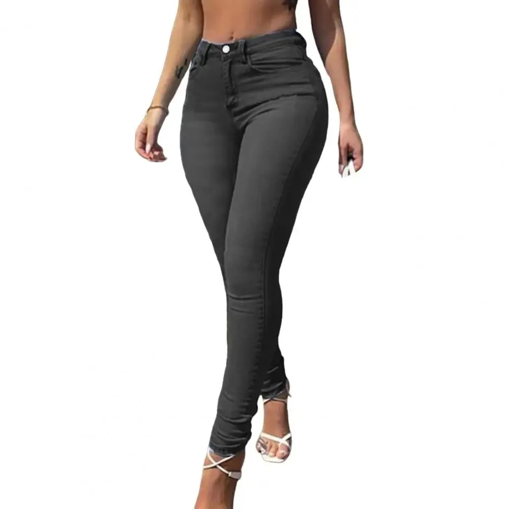 Skinny Jeans Hight Quality Slim-fitting Full-Length Mid-Waist Denim Pants for Women