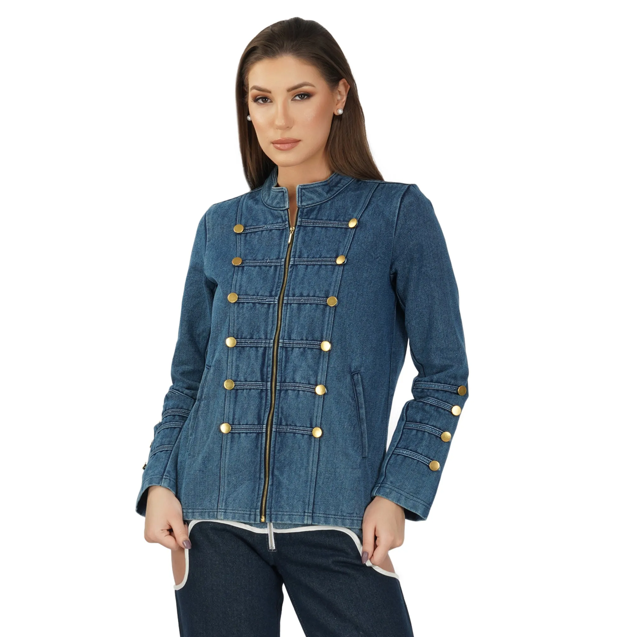 SLAY. Women's Military Denim Jacket