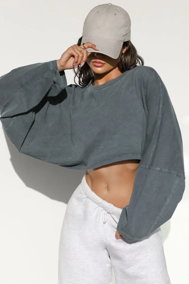 Slouchy Crop Long Sleeve