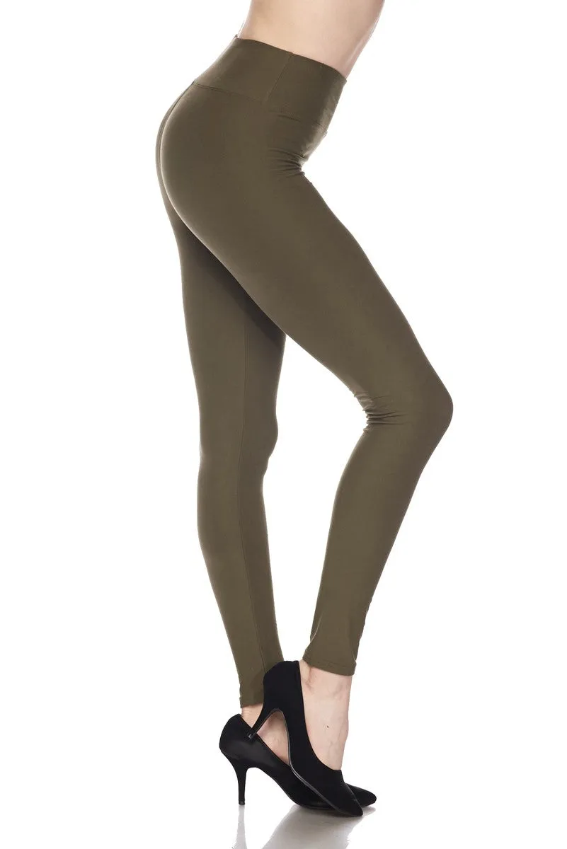 Solid Brushed Ankle Leggings