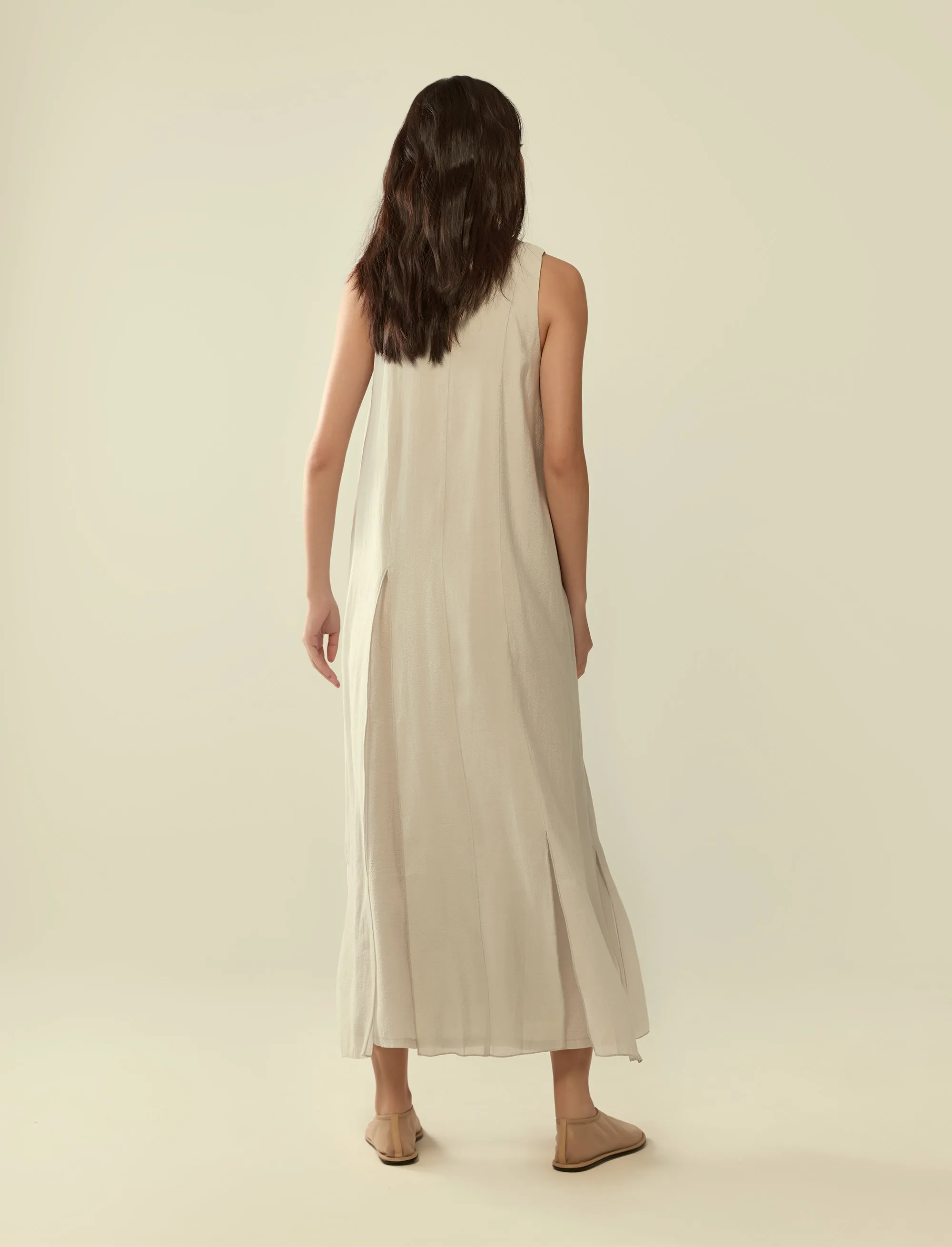 split hem layered long dress