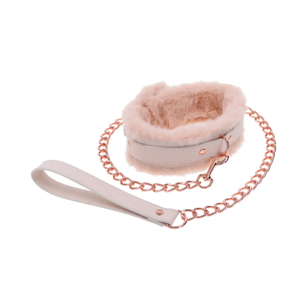 Sportsheets Sex & Mischief Peaches 'n CreaMe Fur Collar & Leash