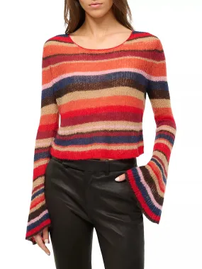 Staud  Parker Striped Crop Sweater