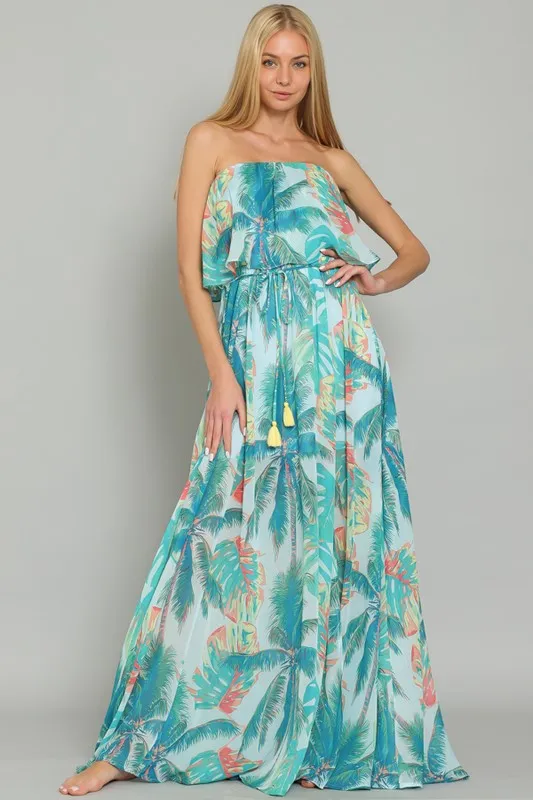 Strapless Layered Maxi Dress