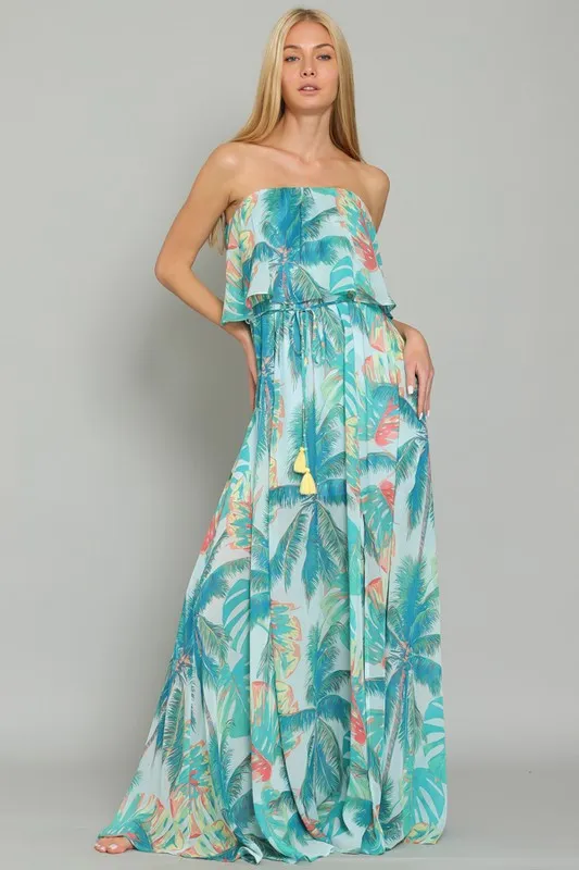 Strapless Layered Maxi Dress