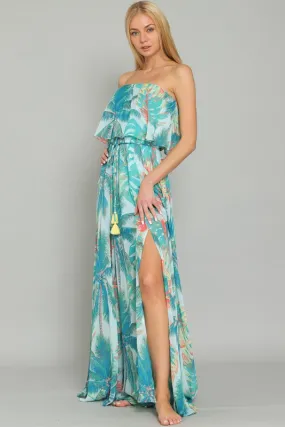 Strapless Layered Maxi Dress