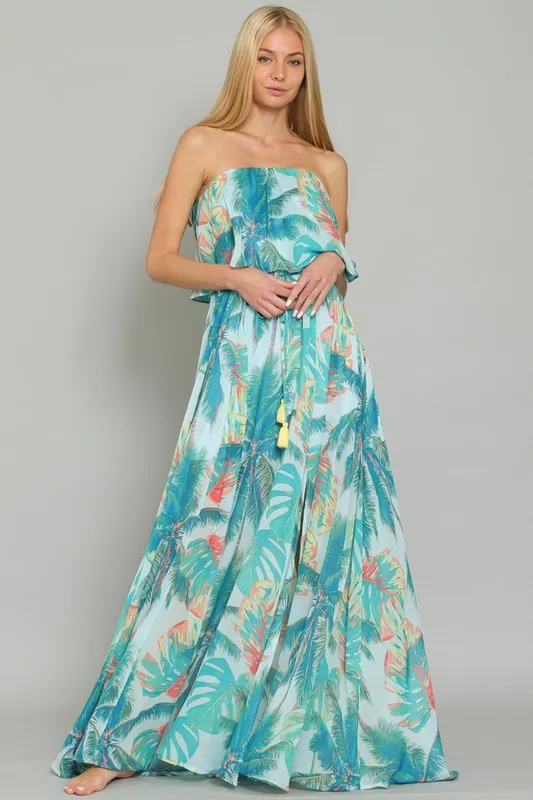 Strapless Layered Maxi Dress