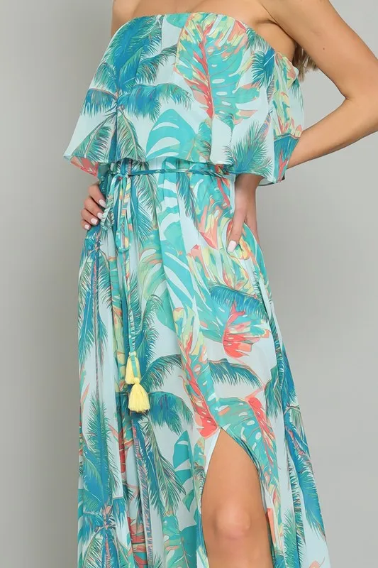 Strapless Layered Maxi Dress