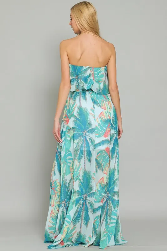 Strapless Layered Maxi Dress