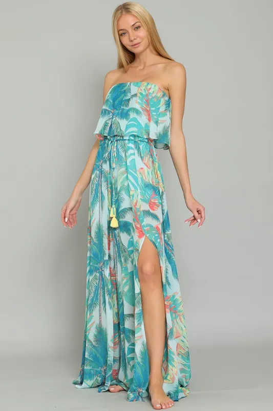 Strapless Layered Maxi Dress