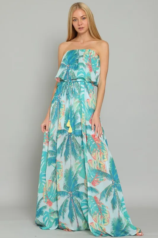 Strapless Layered Maxi Dress