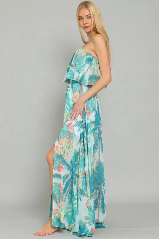 Strapless Layered Maxi Dress