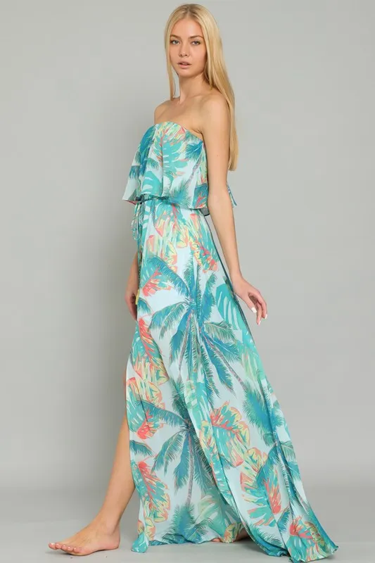 Strapless Layered Maxi Dress