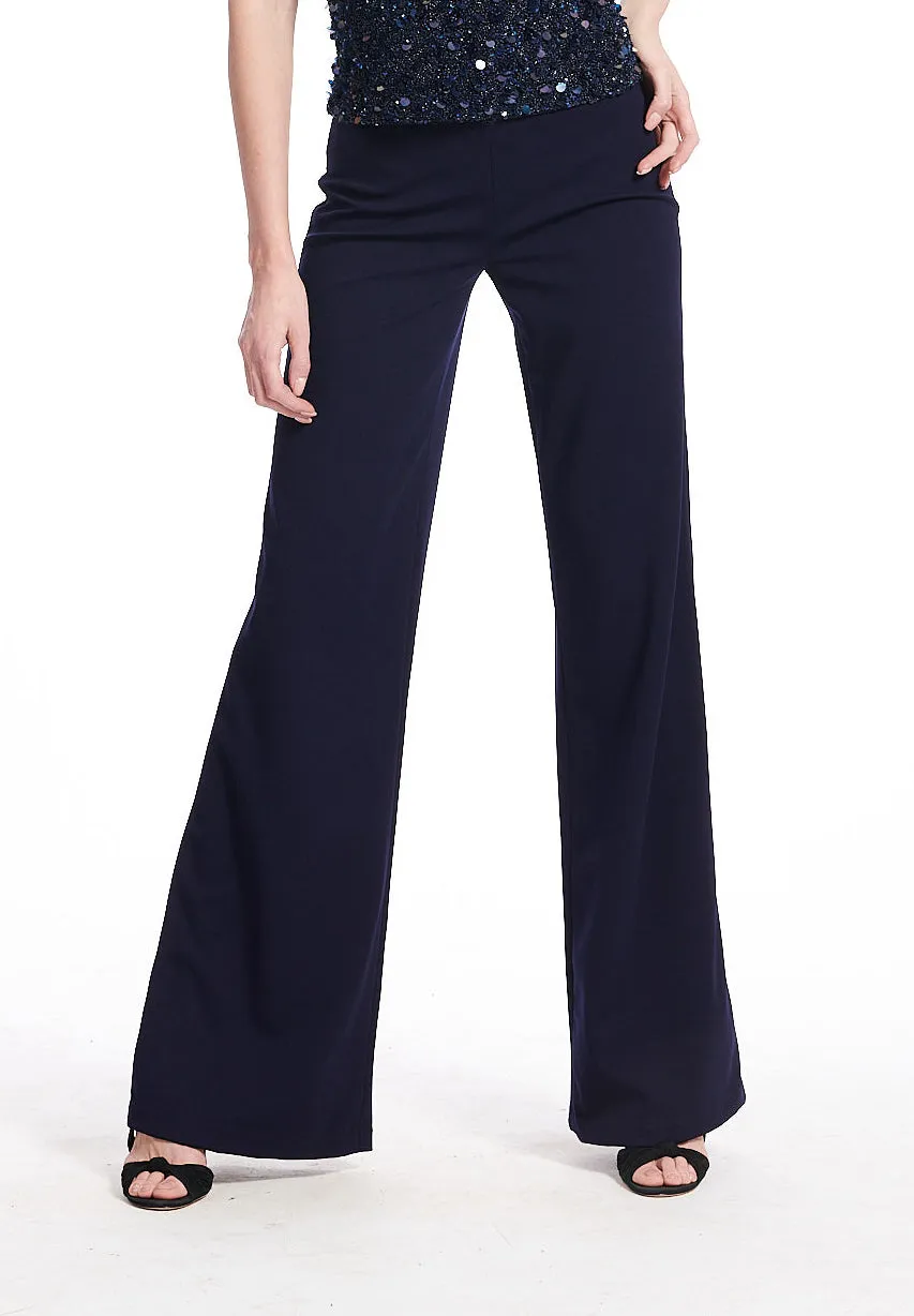 Stretch Crepe Wide Leg Pant