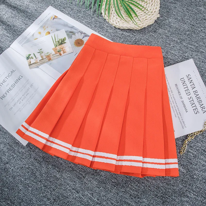 Striped Pleated Summer Skirt