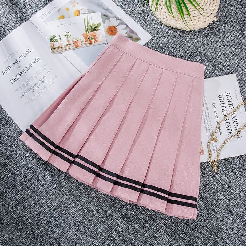 Striped Pleated Summer Skirt