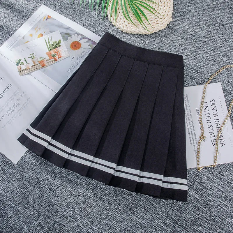 Striped Pleated Summer Skirt