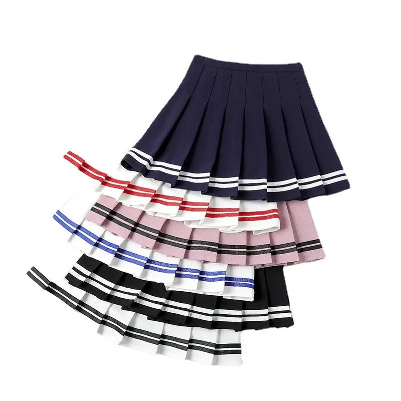 Striped Pleated Summer Skirt