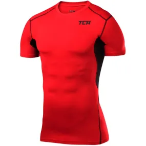 TCA HyperFusion Short Sleeve Mens Compression Top - Red