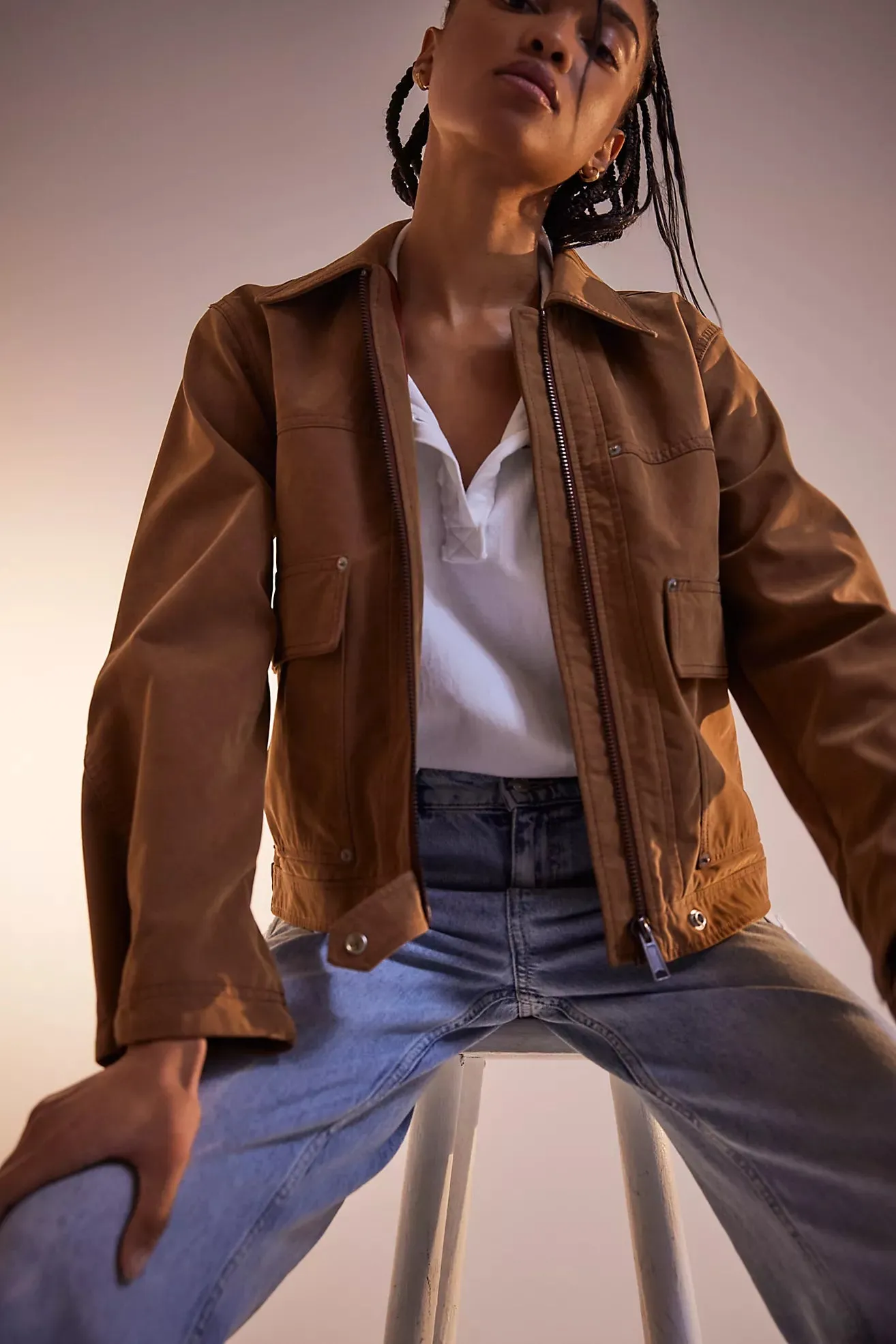 The Blair Vegan Suede Jacket by Free People - Caramel Cafe