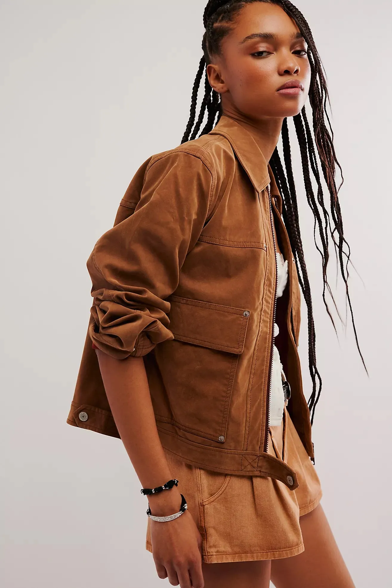 The Blair Vegan Suede Jacket by Free People - Caramel Cafe