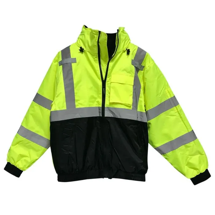 TINGLEY RUBBER CORP J26172.LG Bomber 3.1 Jacket, Hi-Vis Lime, Large, 1 Each