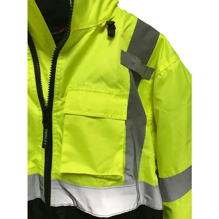 TINGLEY RUBBER CORP J26172.LG Bomber 3.1 Jacket, Hi-Vis Lime, Large, 1 Each