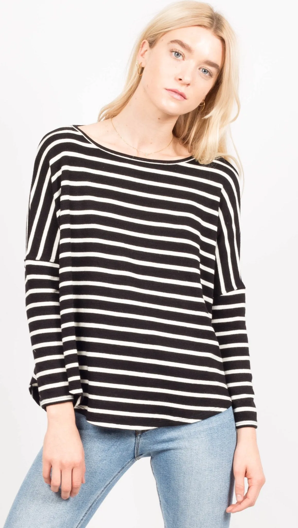 Tom Sweater | Black & White Stripe