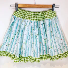 Twirl Skirt Birch Trees Birds Gingham