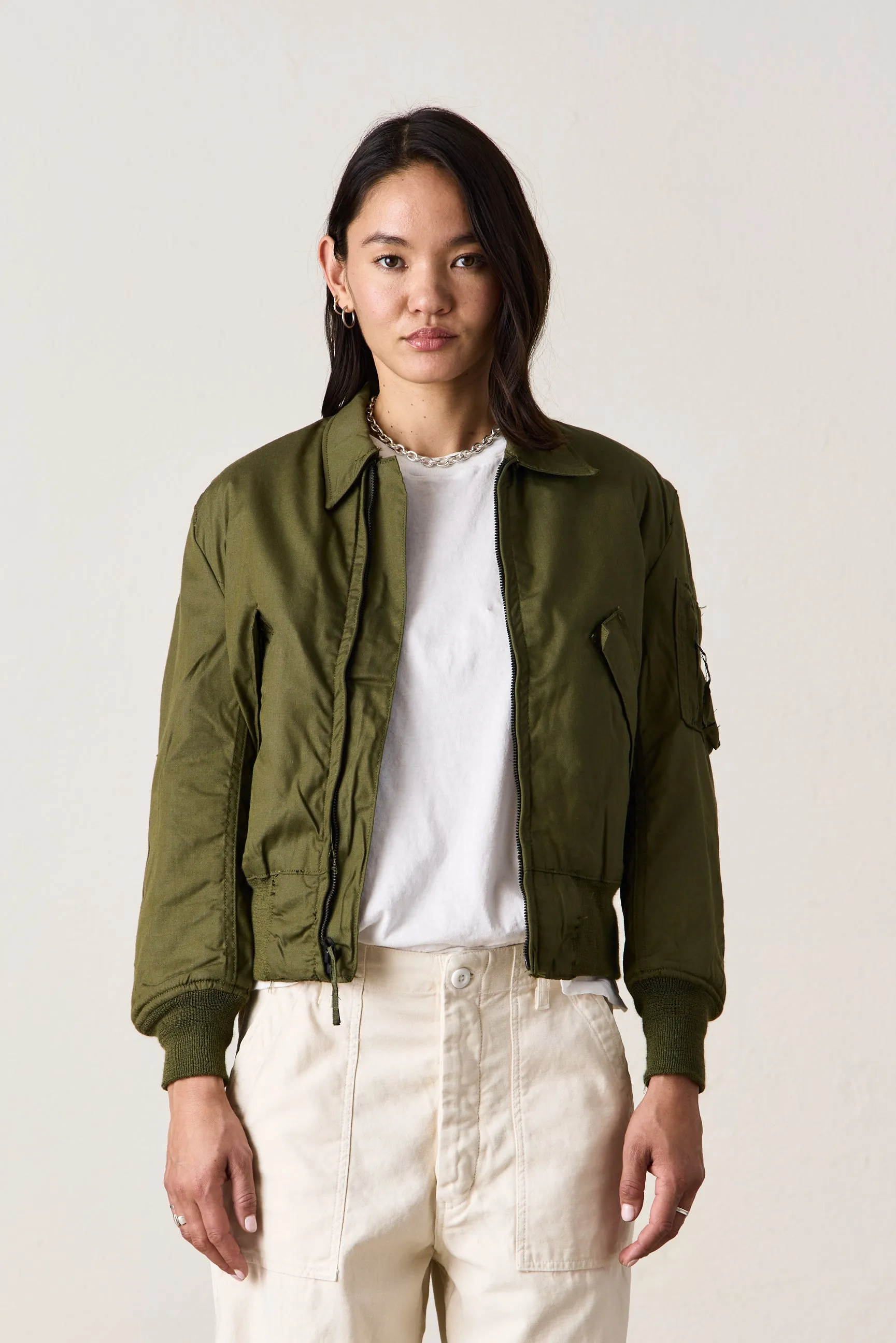 US MILITARY SHRUNKEN BOMBER / OD Green