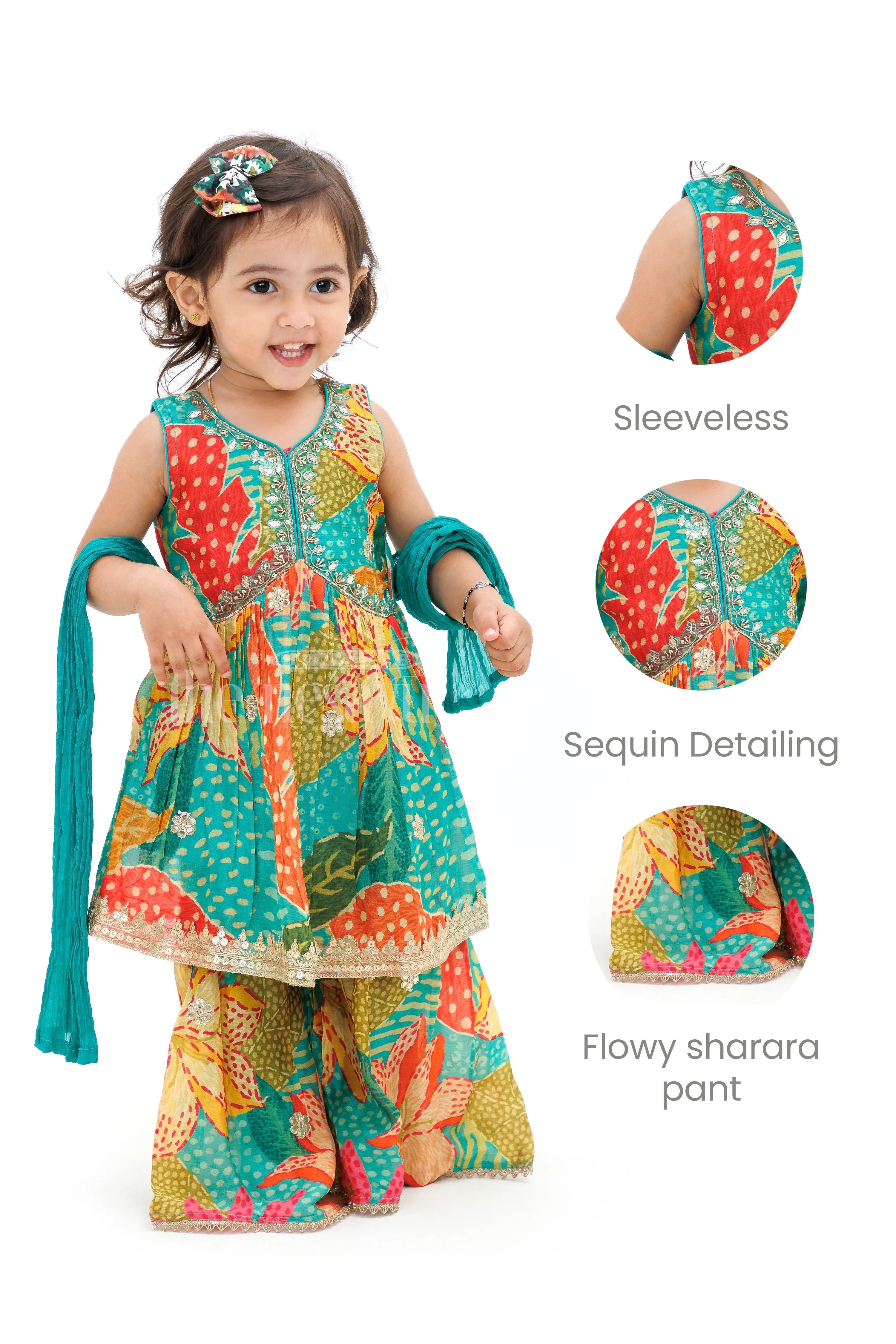 Vibrant Multicolor Ghagra Dress for Kids