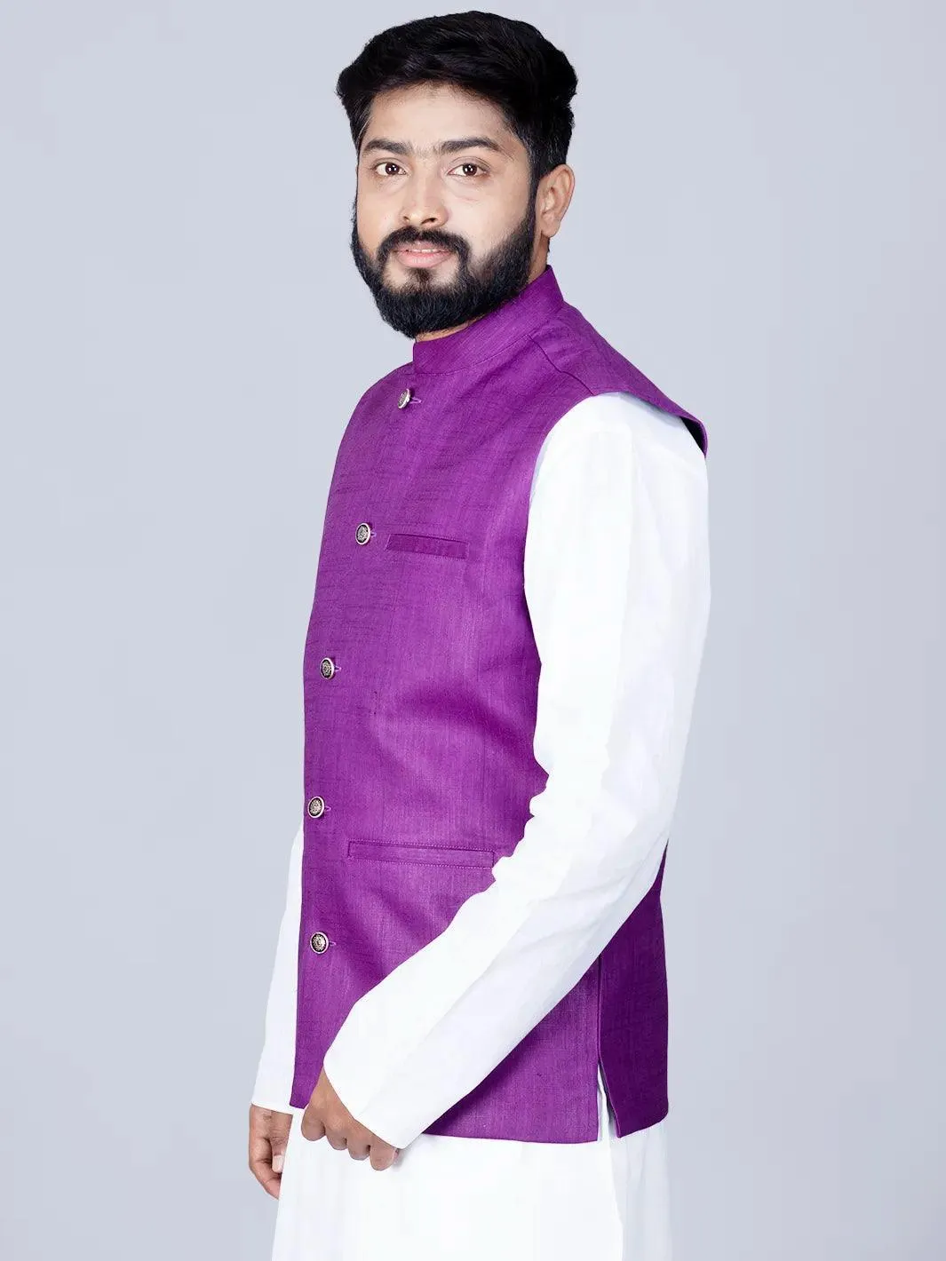 Violet Handwoven Cotton Modi Jacket