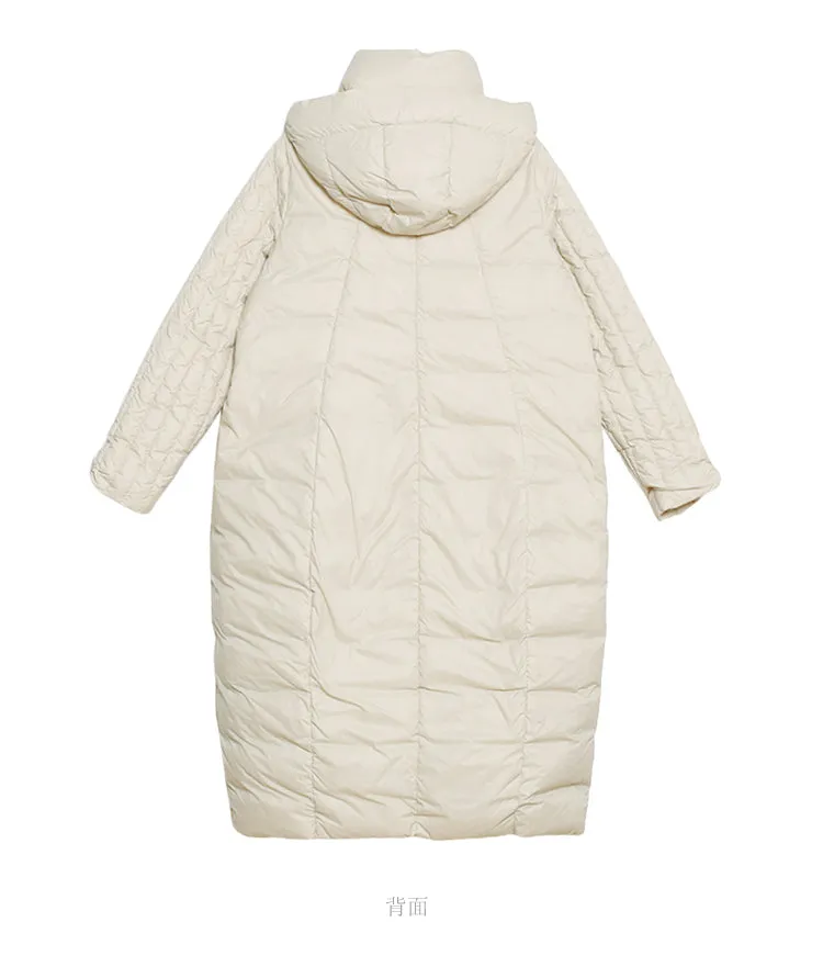 White Loose Fitting women Winter 90% Duck Down Jackets, Down Jacket Women  Down Coat Plus Size