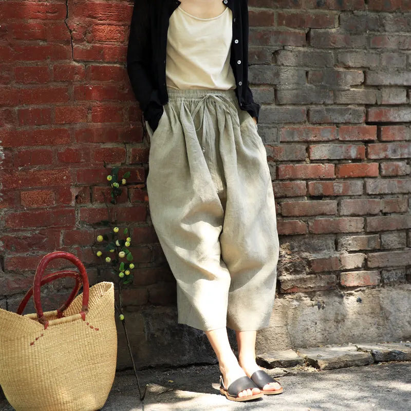 Wide Leg Pants Women Casual Linen Pants Z98403