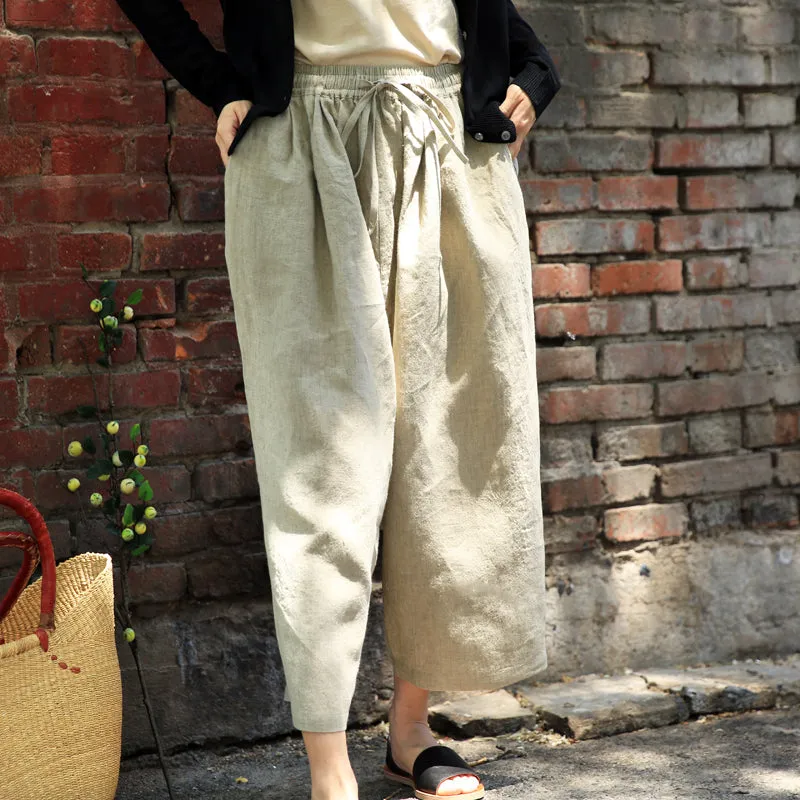 Wide Leg Pants Women Casual Linen Pants Z98403