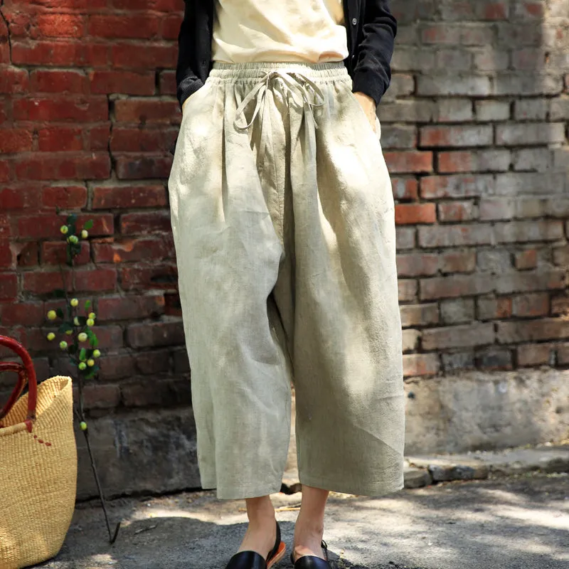 Wide Leg Pants Women Casual Linen Pants Z98403