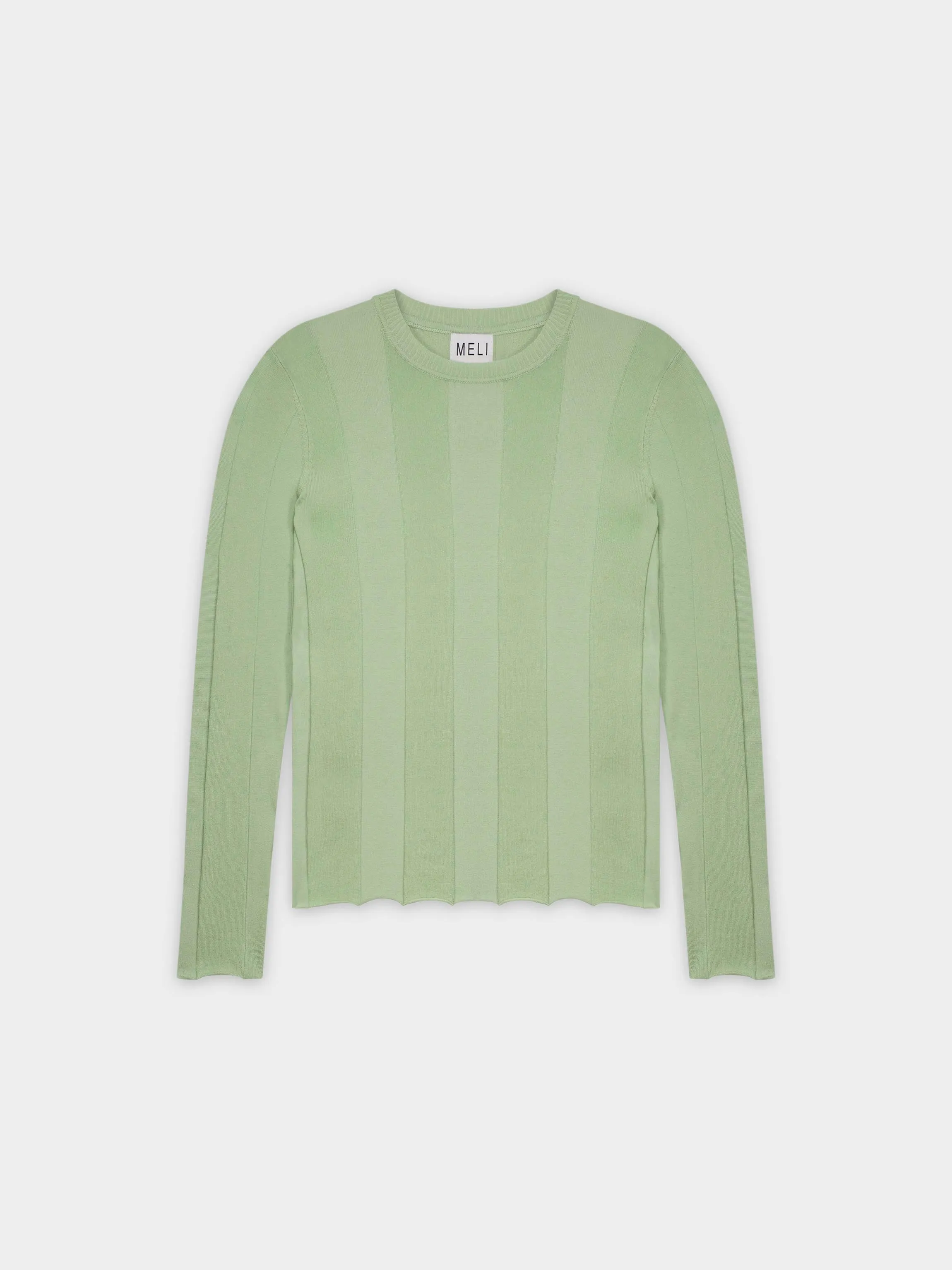 WIDE RIBBED SWEATER-SAGE GREEN