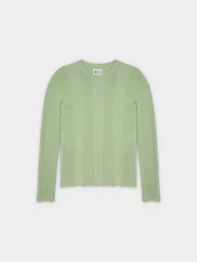 WIDE RIBBED SWEATER-SAGE GREEN