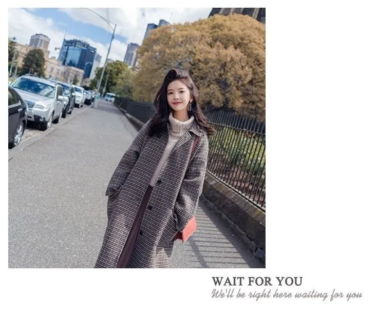 Winter Oversize Fashion Cashmere Wool Long Thickening Warm Woolen Trench Coat