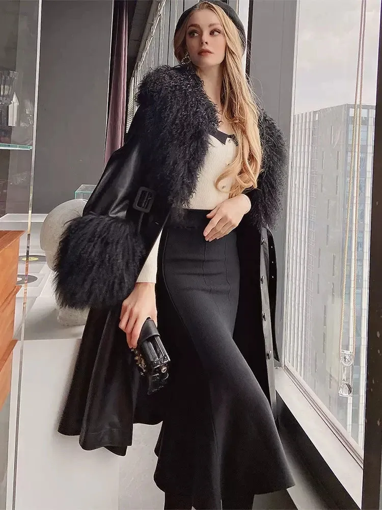 Women Black Knitted Skirt Slim High Waist Mermaid Elegant Retro Party Fashion Evening Classy Femme Jupes C-067