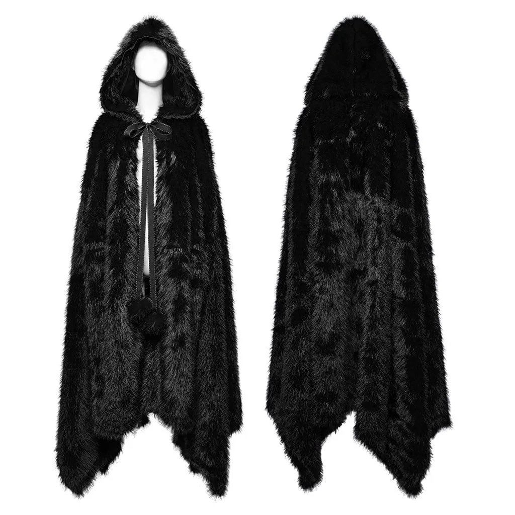 Women's Gothic Irregular Faux Fur Winter Cloak