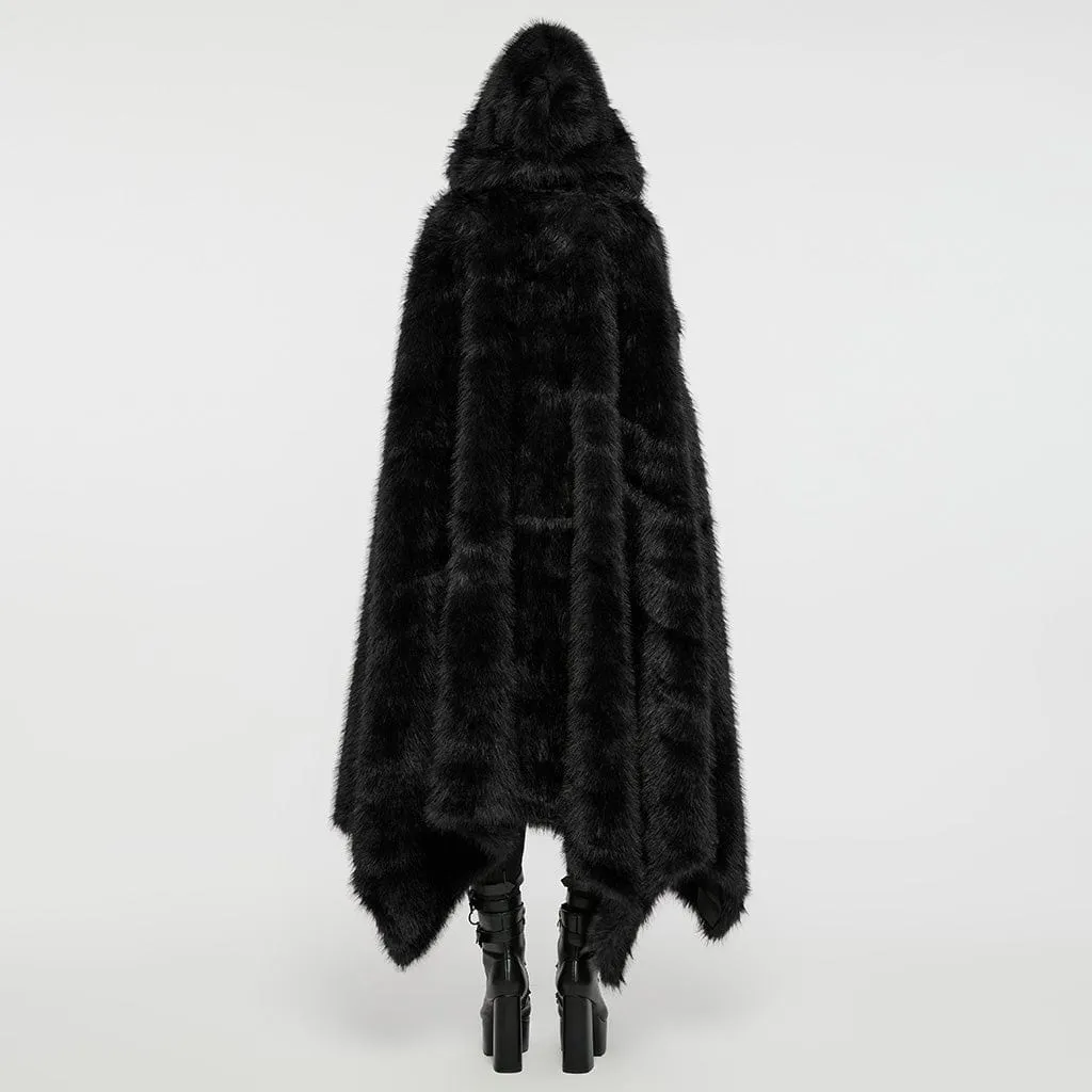 Women's Gothic Irregular Faux Fur Winter Cloak