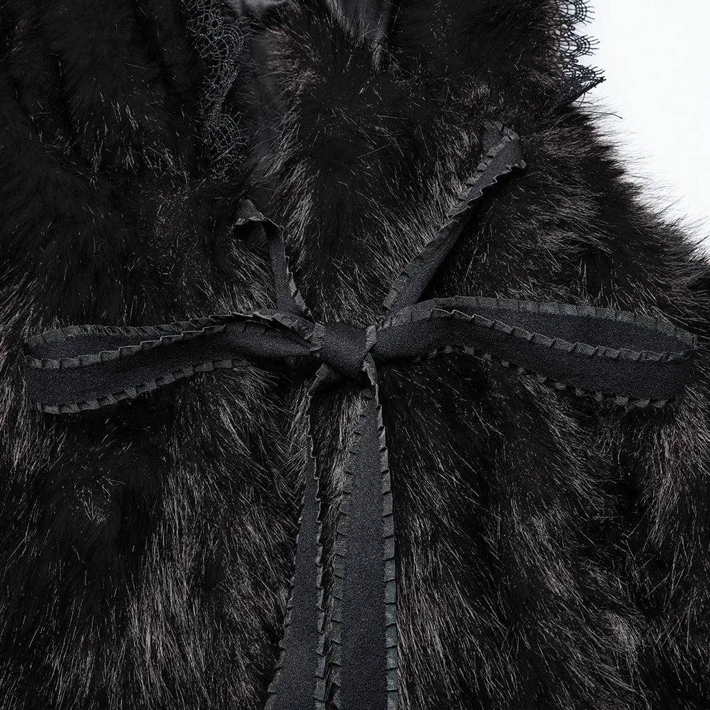 Women's Gothic Irregular Faux Fur Winter Cloak