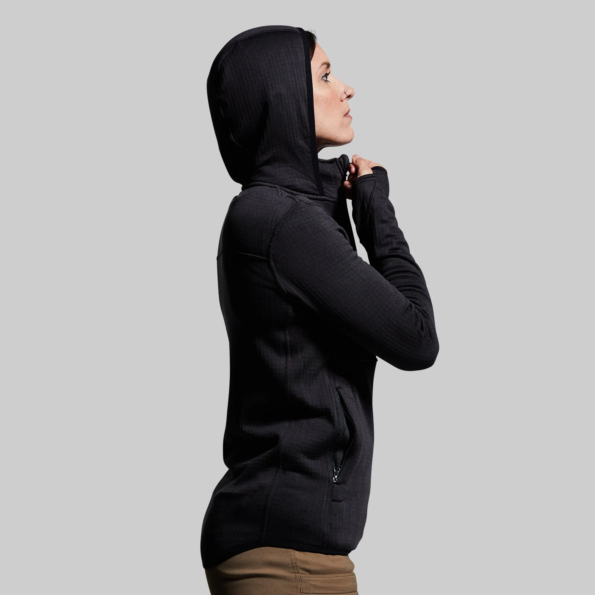 Women's Quiver Half Zip Hoodie (Black)