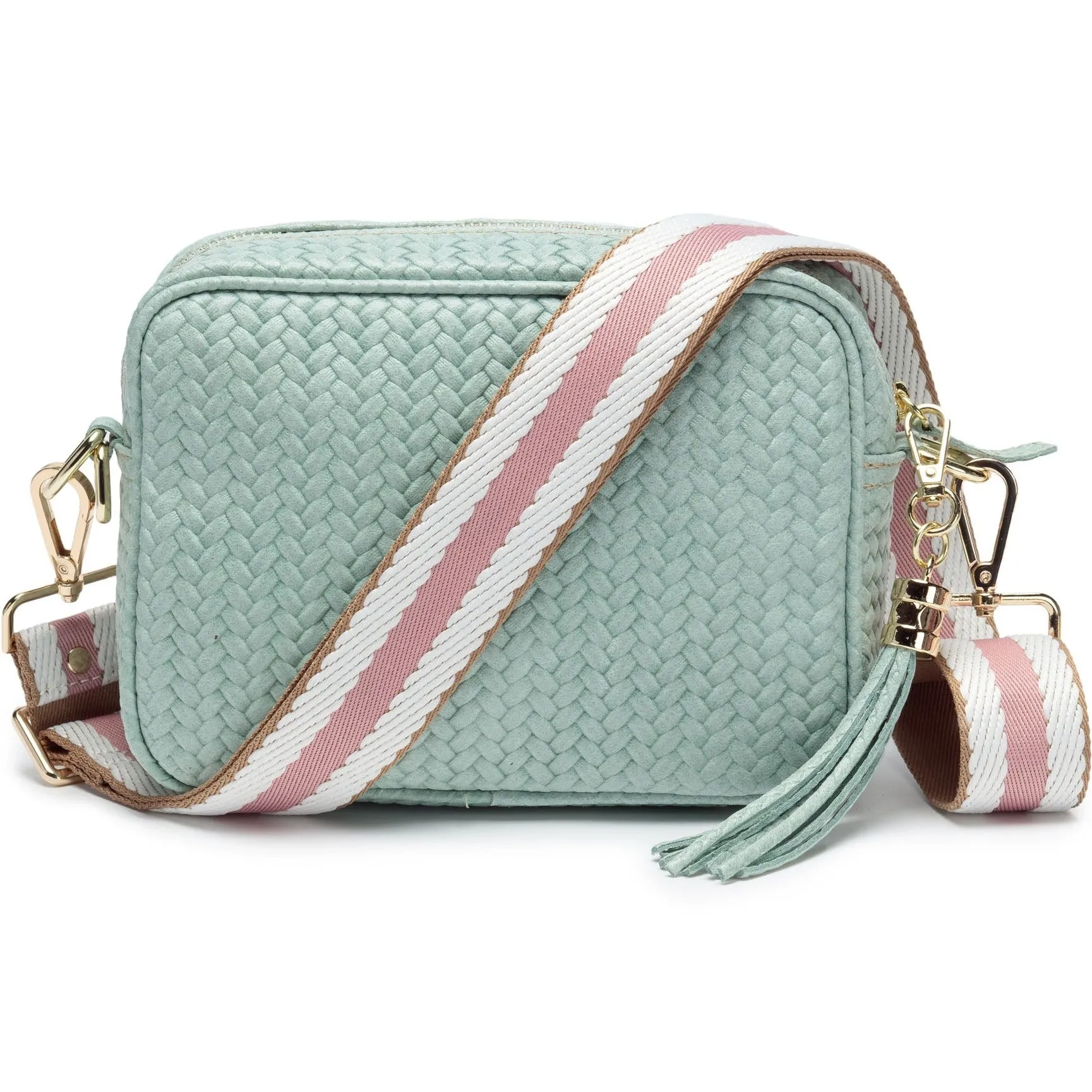 Woven Crossbody Aqua (Biscuit Strap)